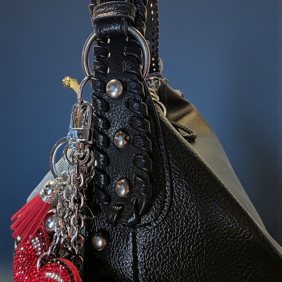 SALE!! Fantastic Ed Hardy Hobo Bag Chain & Red Winged Heart Charm NWT - Picture 4 of 8